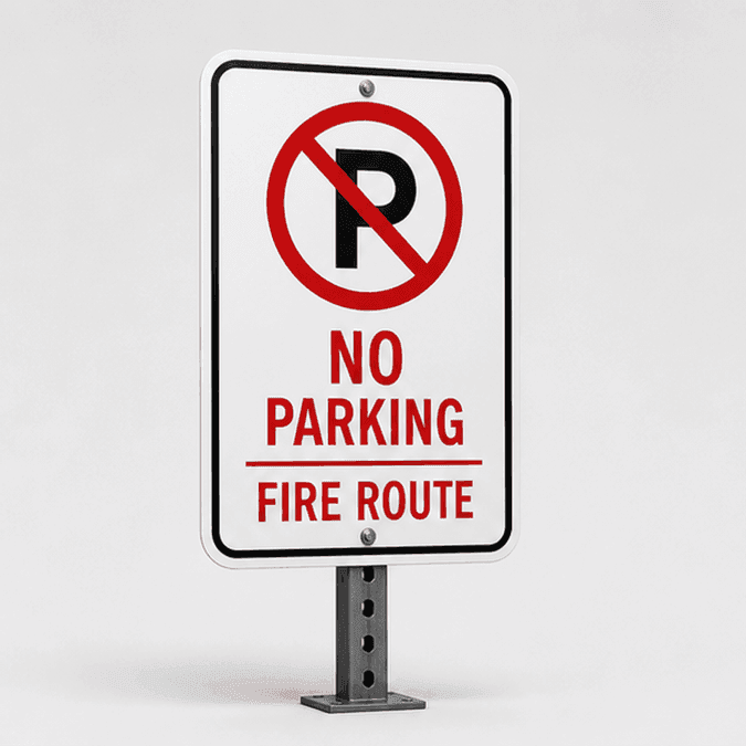 No Parking Fire Route commercial sign